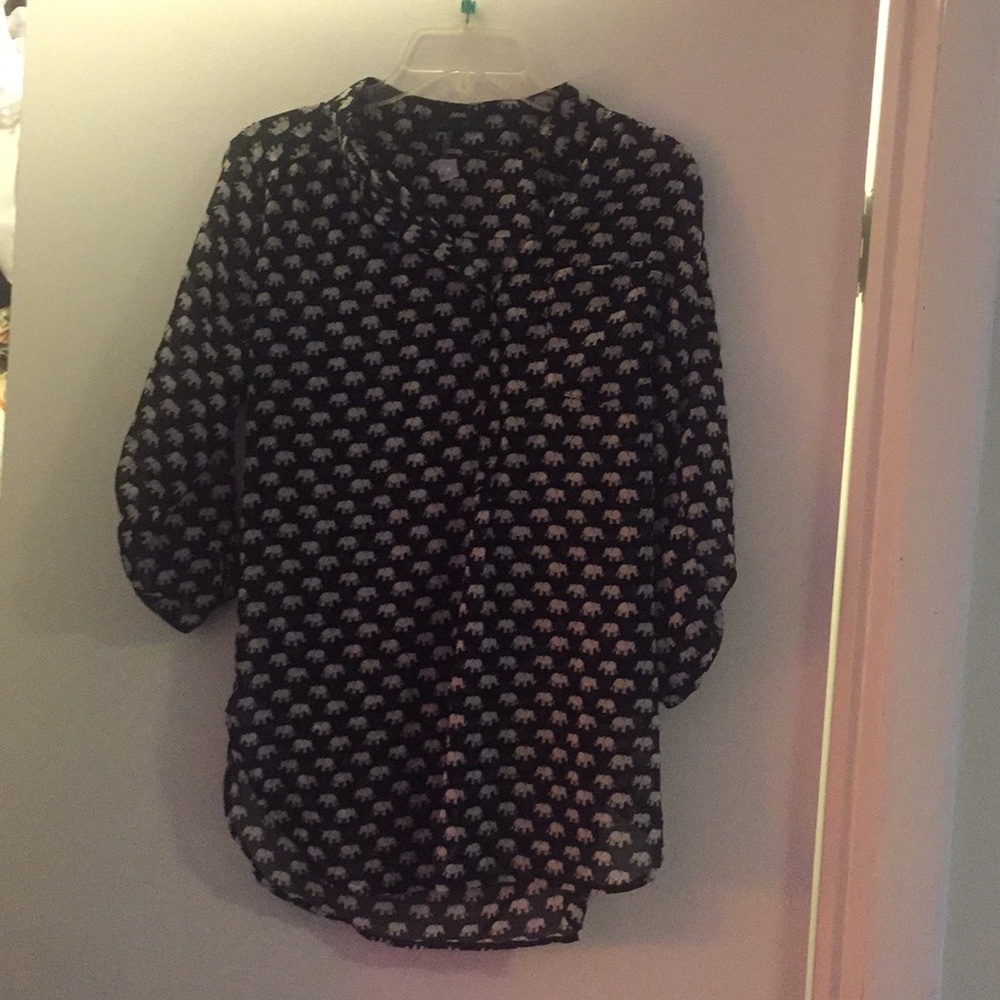 Cals tunic length elephant print blouse